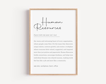 HR Office Decor, Human Resources Definition Wall Art, Funny HR Gifts, Office Quote Decor, Motivational Office Prints, Digital Art