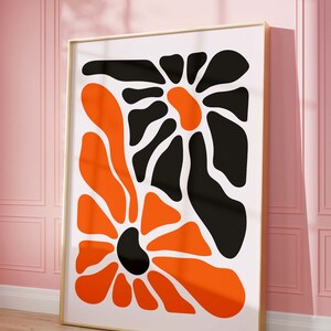 Flower Decor, botanical wall art, Trendy Floral Posters, Colorful Art Print, Printable Poster, Matisse Wall Decor