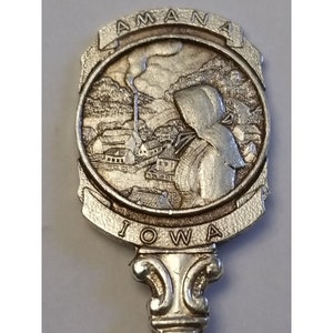 Vintage Souvenir Spoon US Collectible Amana Iowa silverplated