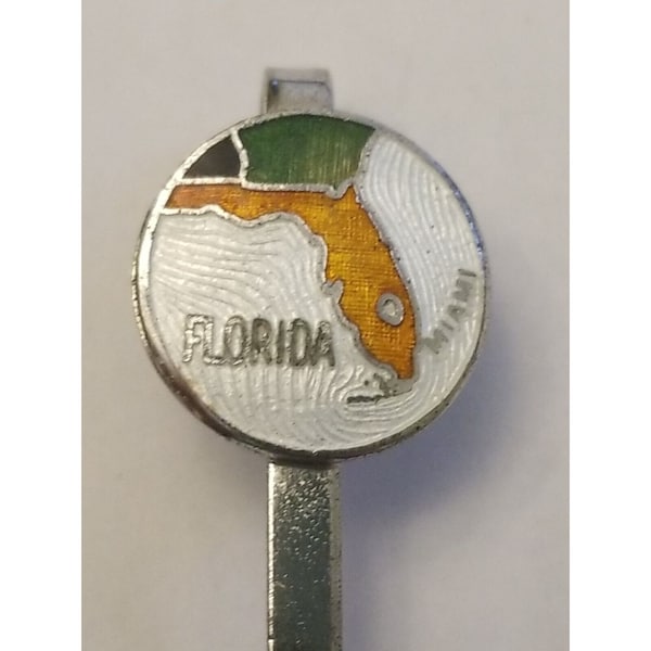 Souvenir spoon Florida enameled US collectible Miami shovel bowl