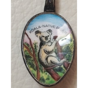 Australia silverplated spoon enameled Koala native bear made Germany Souvenir