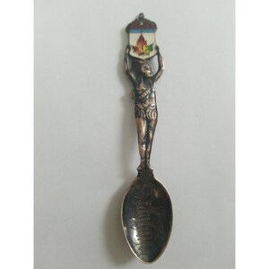 Winnipeg Indian Sterling Silver Spoon enameled figural