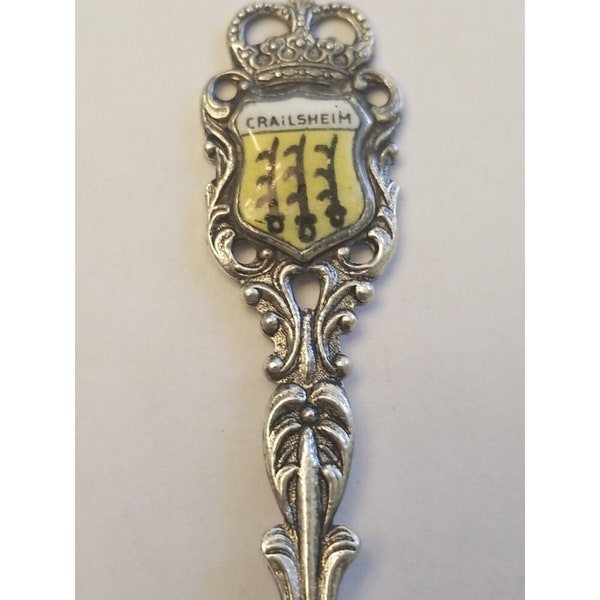 Crailsheim Germany Souvenir Spoon Silverplated enameled collectible EHJ 90