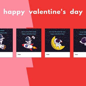 Sofortiger digitaler Download, Astronaut Valentinstag Karte für Schule, Kinder Klassenzimmer Valentinstag Karte