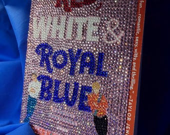 Red, White and Royal Blue Bedazzled Book Cover