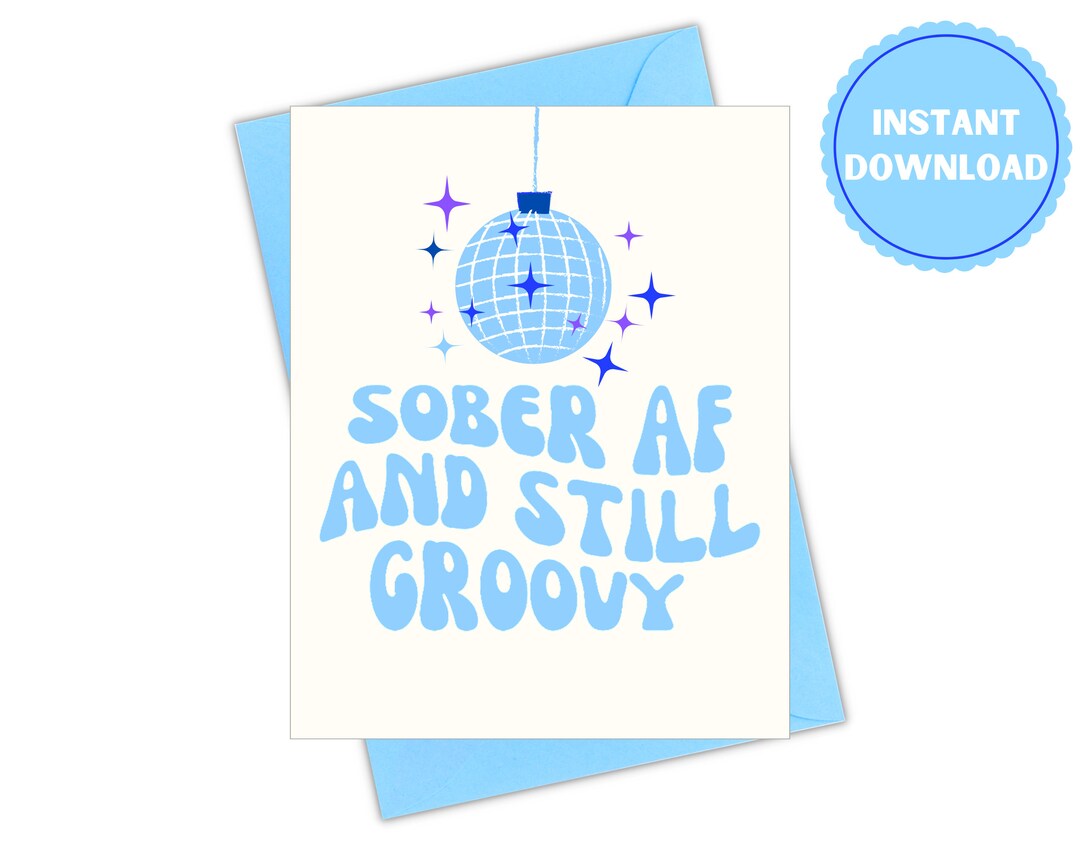 Printable Sober Anniversary Greeting Card, Addiction Recovery Gift ...