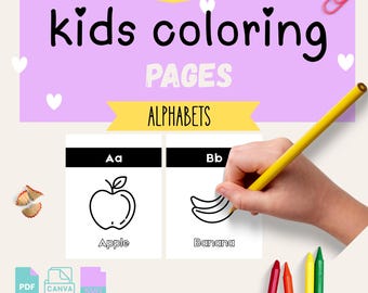 Alphabet Coloring Book for Kids | ABC A–Z Coloring Pages | Preschool & Kindergarten Worksheets | Printable PDF