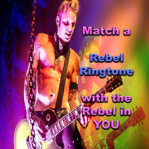 Ringtone FUELED BY BLOOD is a heavy music ring signal in the style of Metallica, aesthetic phone accessory, Listen at, rebelringtones.com