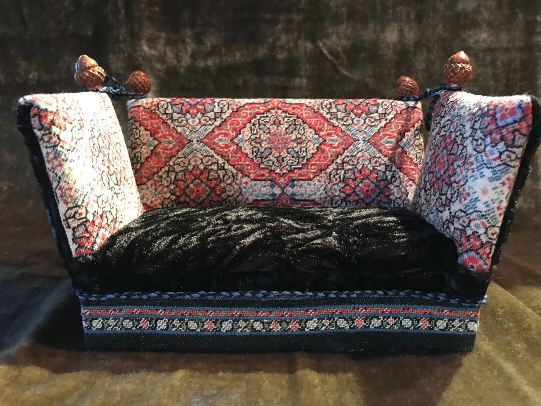 Dollhouse Tabriz Miniature Needlepoint Sofa Etsy