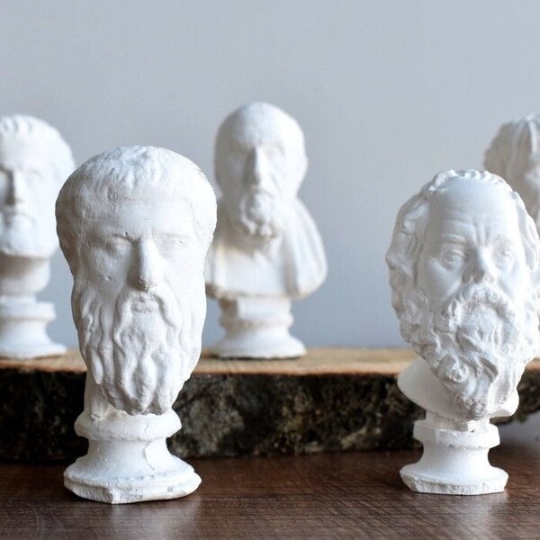 Our set of 5 Philosophers Figurines Platon Hrisippos Hesiodos Socrates Aristoteles / Philosophers Figurine/ Philosophers Statue/Art Decor