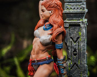 Figura de Aloy: inspirada en Horizon Zero Dawn, estatua de resina impresa en 3D.