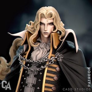 Alucard Fan Art Figure Inspired of  Castlevan Inspired Anime Resin Statue | 3D Printed Hand Painted Collectible