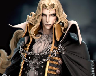 Alucard fanart-figuur geïnspireerd op Castlevan geïnspireerd anime-harsstandbeeld | 3D-geprint handgeschilderd verzamelobject