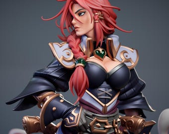 Standbeeld van Miss Fortune: handgeschilderd LoL-fanartfiguur