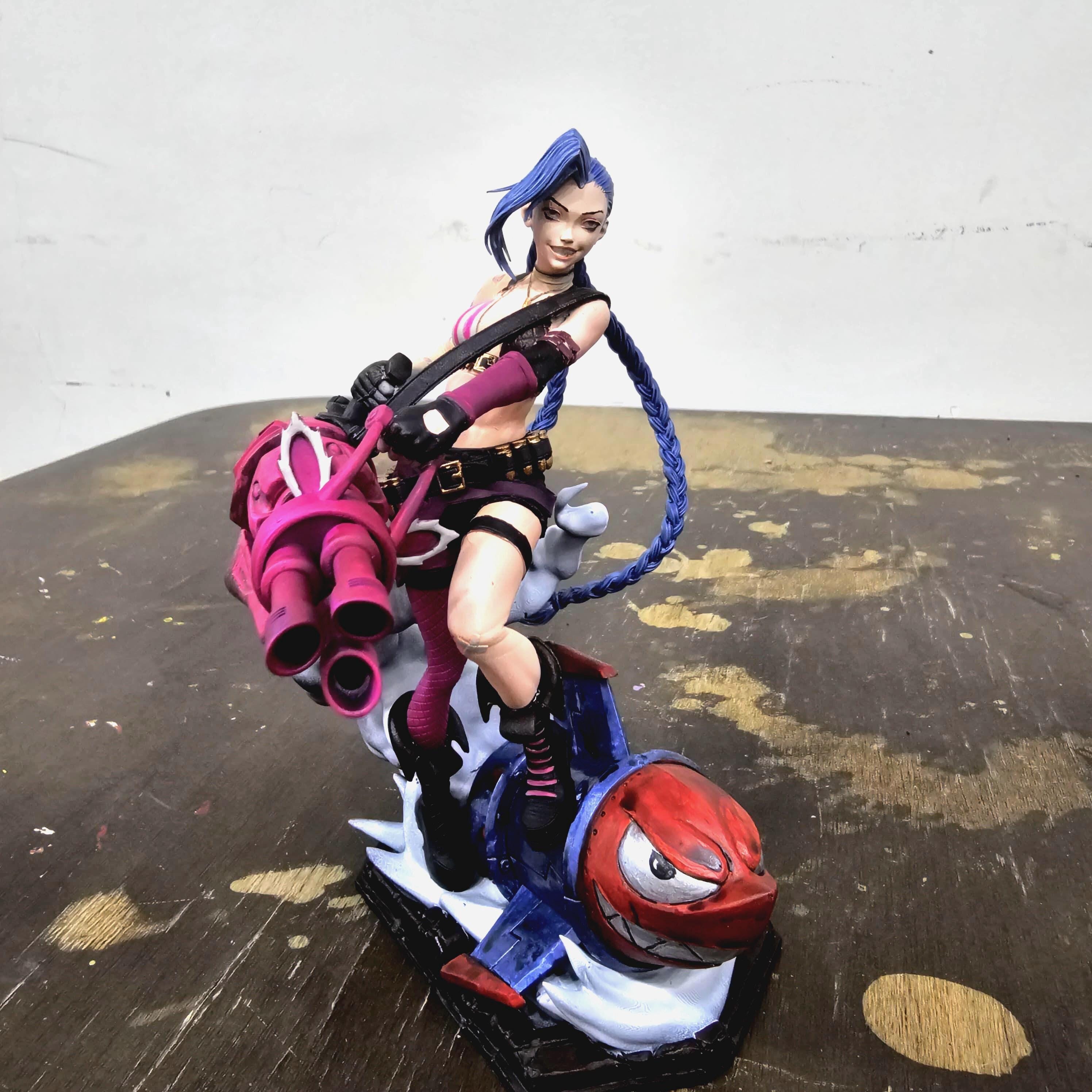Hand-painted 3D Printed Jinx Figurine: Collectible Fan Art - Etsy