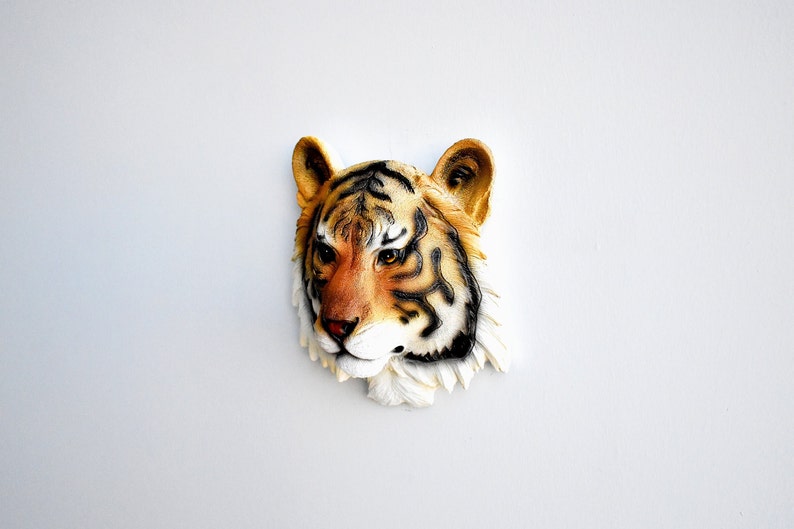 Tiger Wall Decor / Tiger Head Wall Decor / Animal Figurine Etsy
