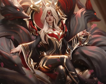 3D Printed Ahri Figurine: LoL  Fan Art, Game Collectible