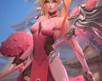 Estatua de la Misericordia: Figura de resina estilo anime pintada a mano