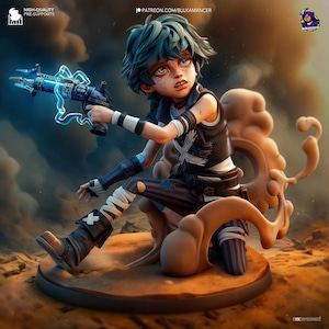 Handbemalte 3D gedruckte Isha Statue - LoL inspiriertes Modell