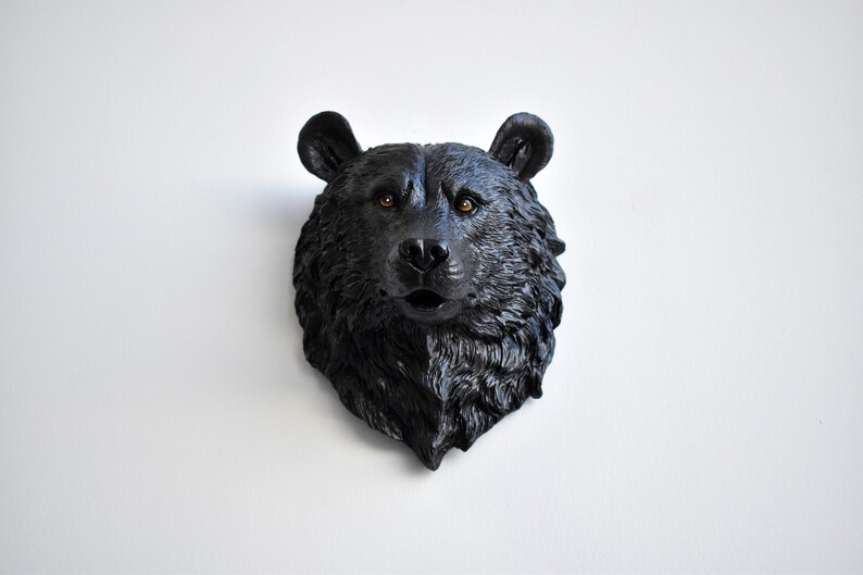 Black Bear Wall Decor / Bear Head Wall Decor / Animal Figurine Etsy