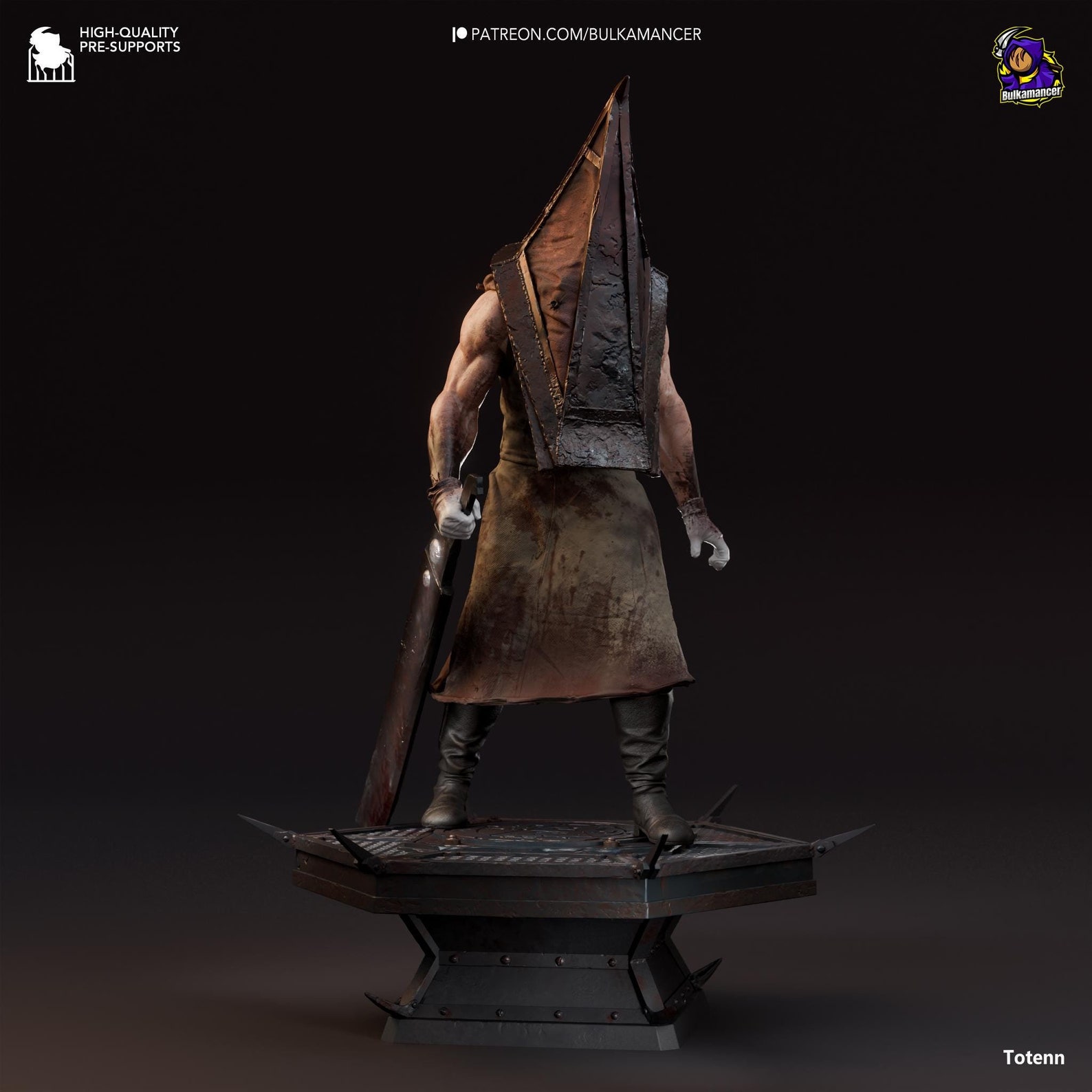 3D Printed Pyramid Head Statue 1/8 Scale | Inspired by Silent Hill 2 | Hand Painted Fan Art | Horror Game Collectible