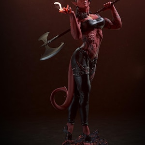 Hand-Painted 3D Printed Karlach Figurine - Inspired of Baldur's Gate 3 Fan Art