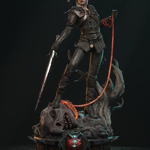 Ciri Inspired Statue / Inspired of Witcher Universe Resin Figure / Hand Painted Fan Made Collectible Gift