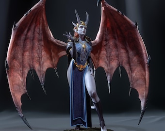 Figura de Mizora pintada a mano: inspirada en el fan art de Baldur's Gate 3, coleccionable impreso en 3D