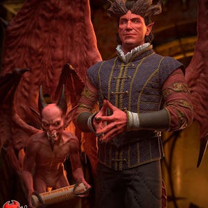 Raphael Statue: Hand-Painted Devil Lord Collectible - Baldur's Gate Inspired