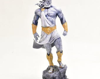 Hand-Painted Zeus Statue: 3D Printed Greek God Sculpture