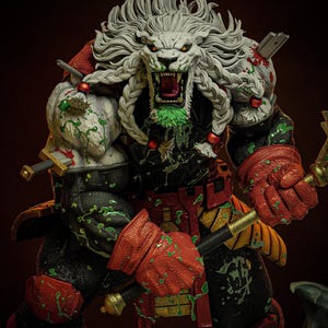 Estatua de Bestia de Batalla / Figura de Resina 3D / Pintada a Mano, Coleccionable para Fans de los Cómics