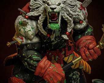 Battle Beast Statue / 3D Resin Figure  / Hand Painted Fan Made Collectible for Comic Fans