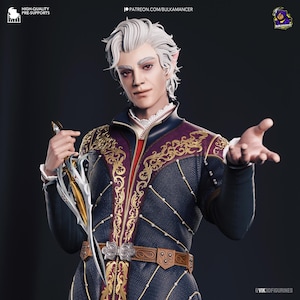 Hand-Painted Astarion Figurine: Inspired of Baldur's Gate 3 Fan Art