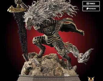 Maliketh Black Blade Fan Art Statue: Hand-Painted Resin Figure