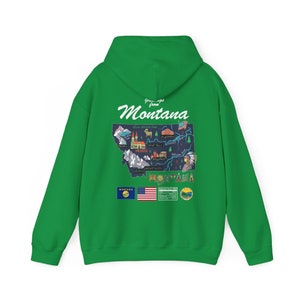 Montana State Map - Unisex Hooded Sweatshirt, Art Print, Sweatshirt, hoodie, t shirt, t-shirt, tee, gift, vintage, unisex hoodie