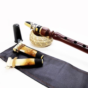 CLARINET DUDUK COMBO - Concert Level - Pro Armenian Duduk that Plays both with Duduk Reed & Clarinet Mouthpiece, Comes with 2 Reeds and Case