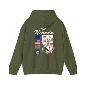 Nevada State Map - Unisex Kapuzenpullover, Kunstdruck, Sweatshirt, Kapuzenpullover, T-Shirt, T-Shirt, T-Shirt, Geschenk, Vintage, Unisex-Hoodie