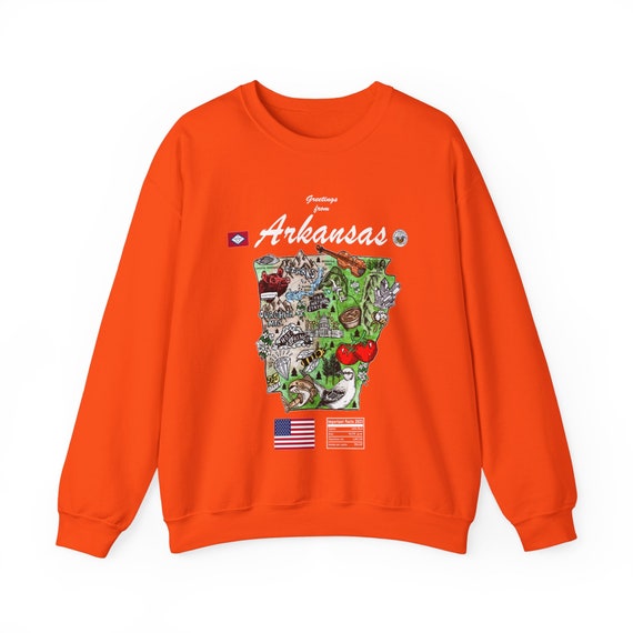 Arkansas State Map Unisex Sweatshirt, Art Print, Sweatshirt