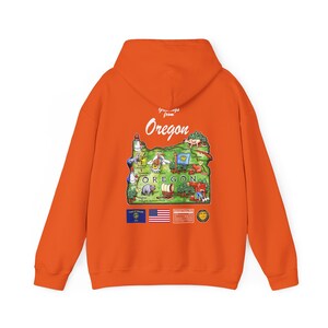Oregon State Karte - Unisex Kapuzen-Sweatshirt, Art Print, Sweatshirt, Hoodie, t shirt, T-shirt, abschlag, Geschenk, Vintage, Unisex Hoodie
