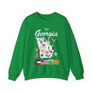 Carte de l'État de Géorgie - Sweat-shirt unisexe, impression d'art, sweat-shirt, sweat à capuche, chemise, t-shirt, t-shirt, tee-shirt, cadeau, chemise vintage, sweat-shirt unisexe