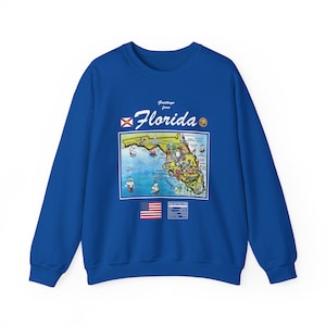 Florida State Map - Unisex Sweatshirt, Art Print, Sweatshirt, hoodie, shirt, t-shirt, t-shirt, t-shirt, cadeau, vintage shirt, unisex sweatshirt