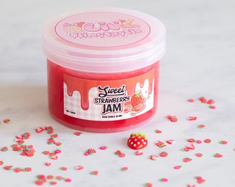 SWEET STRAWBERRY JAM Clear Slime | 8oz Jelly Cube Slime | Texture Slime