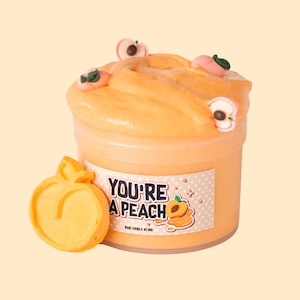 Slime au beurre parfumé à la pêche, Slime doux à tartiner pour enfants, Slime Shop canadien 8 oz