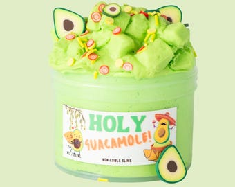 Holy Guacamole Jelly Cube Slime, Avocado Slime, soft Slime, Jelly Slime, Scented Slime, Funny Slime Gift, 8oz