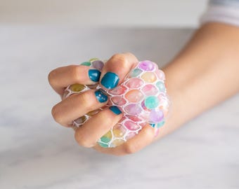 Netted Jelly Bead Stress Ball: Sensory Squeeze Toy