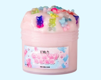 Gummy Bear Clear Metallic Slime, Fruit Candy Scented Sensory Toy (8oz)