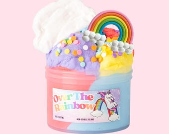 Slime crème nuage, slime arc-en-ciel pour enfants, slime parfumé et moelleux, slime doux et extensible, cadeau de jeu sensoriel 227 g