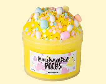 Marshmallow Peeps Cloud Slime, Fluffy Scented Slime for Kids, Easter Slime Gift, Soft Non Sticky Slime, Sensory Toy, easter gift 8oz