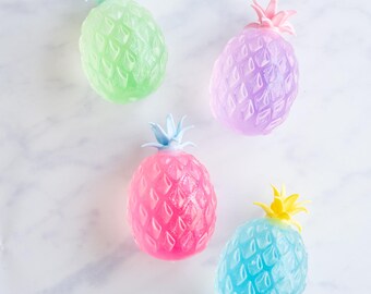 Pineapple Sparkle Stress Ball, Sensory Squeeze Toy, Anxiety Relief, fruit squishy, adhd adult aid