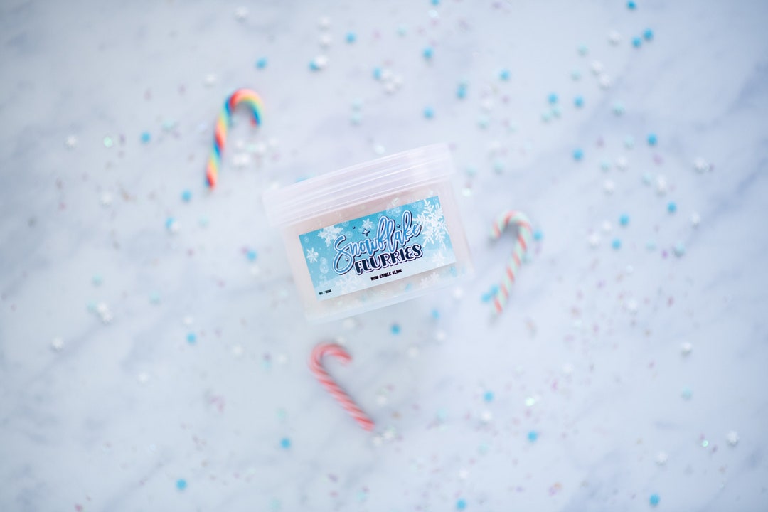 SNOWFLAKE FLURRIES Clear Thick Glossy Slime With Bingsu Beads 8oz ...